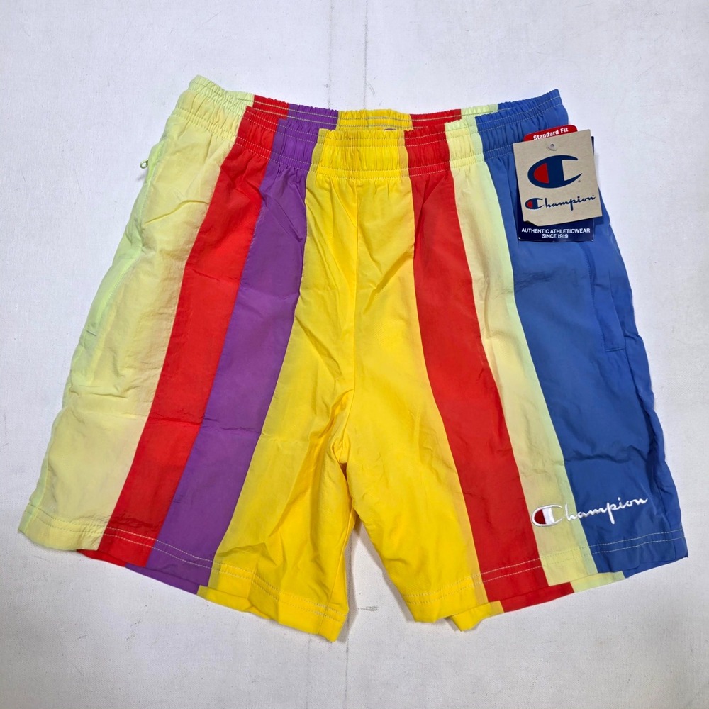 Champion Shorts Mens Small Multicolor Striped Nylon Athletic Gym 83123 A2TN
